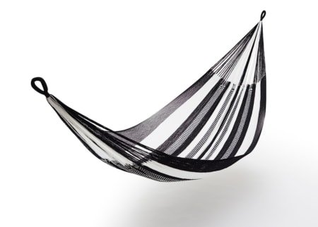 Double hammock in black and white colours